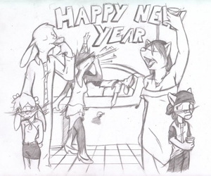Manga Yeni yıl parti furry